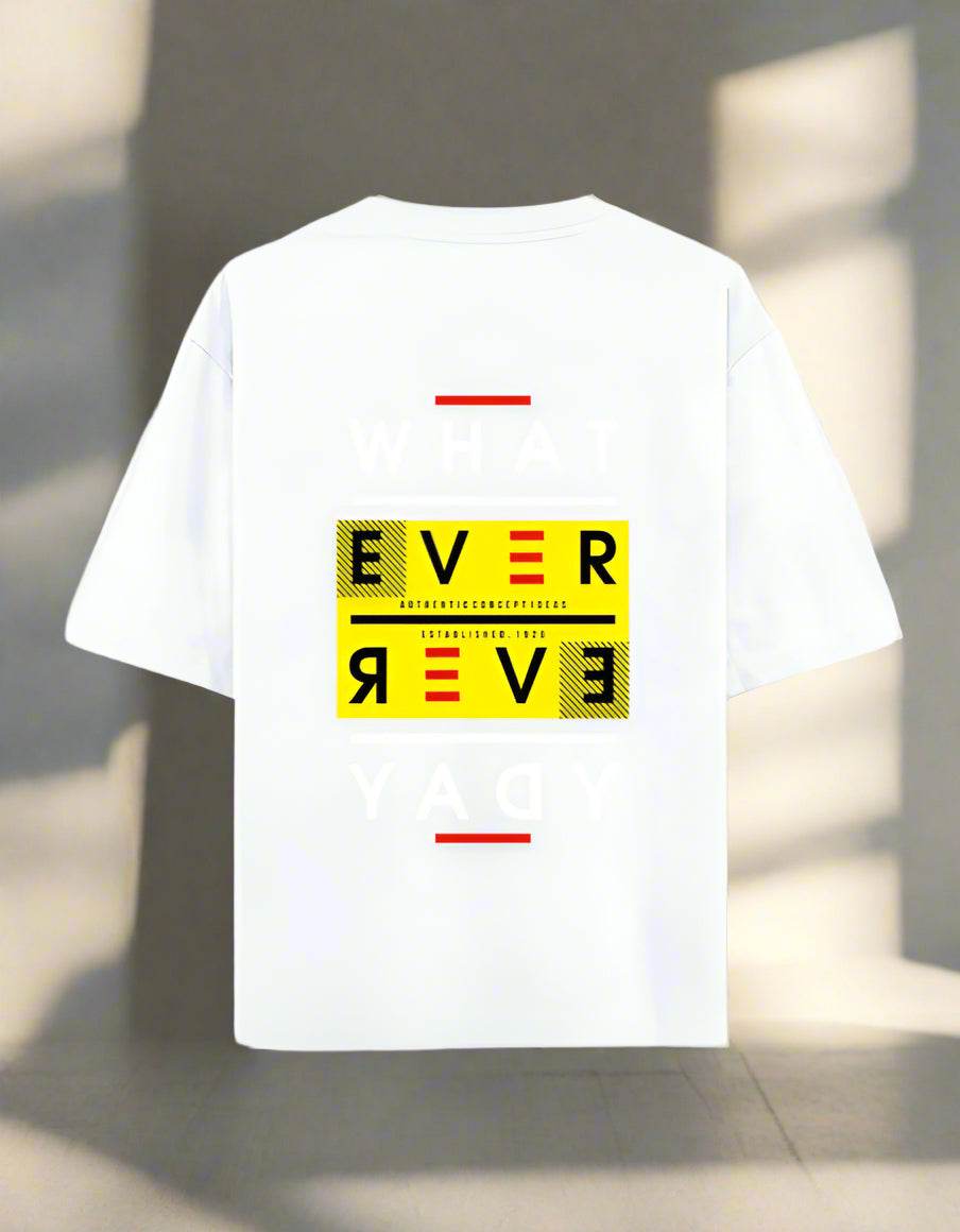 Oversized white streetwear t-shirt with graphic print by DROX
