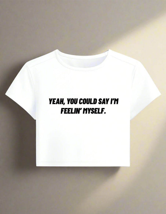 Feelin’ Myself – Lavender Cropped Baby Tee By Drox - DROX