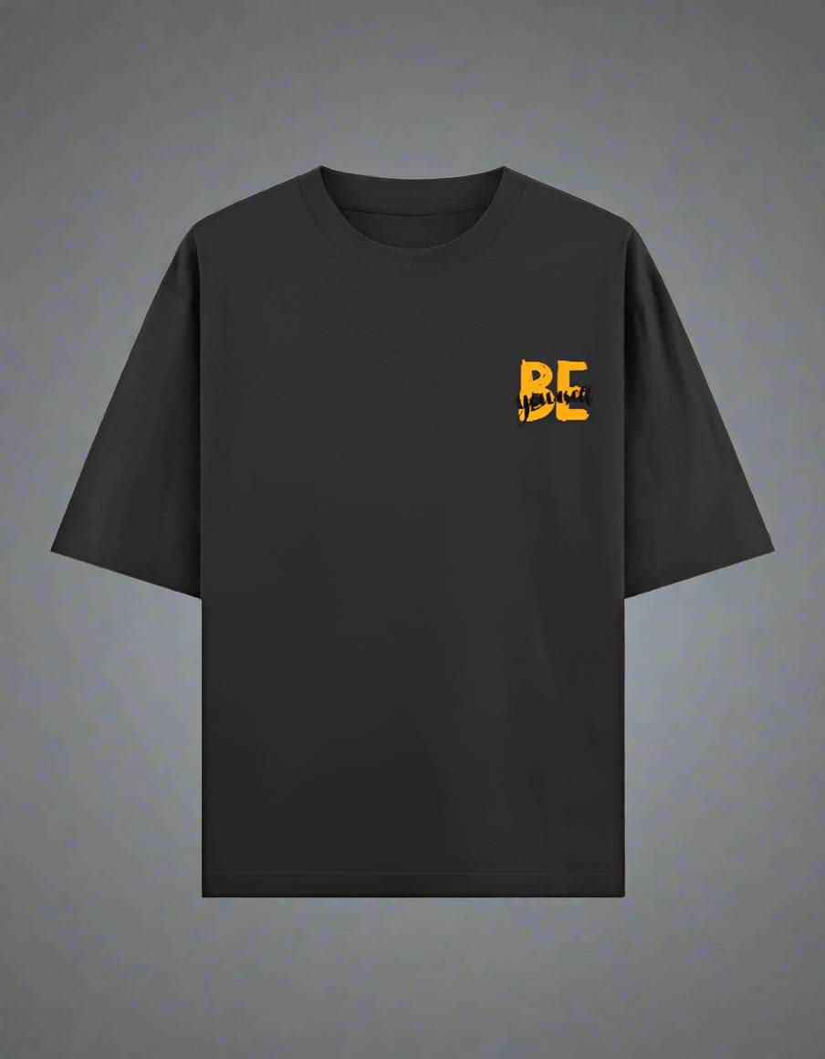 Oversized black streetwear t-shirt with graphic print by DROX