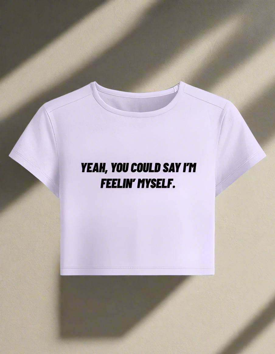 Feelin’ Myself – Lavender Cropped Baby Tee By Drox - DROX