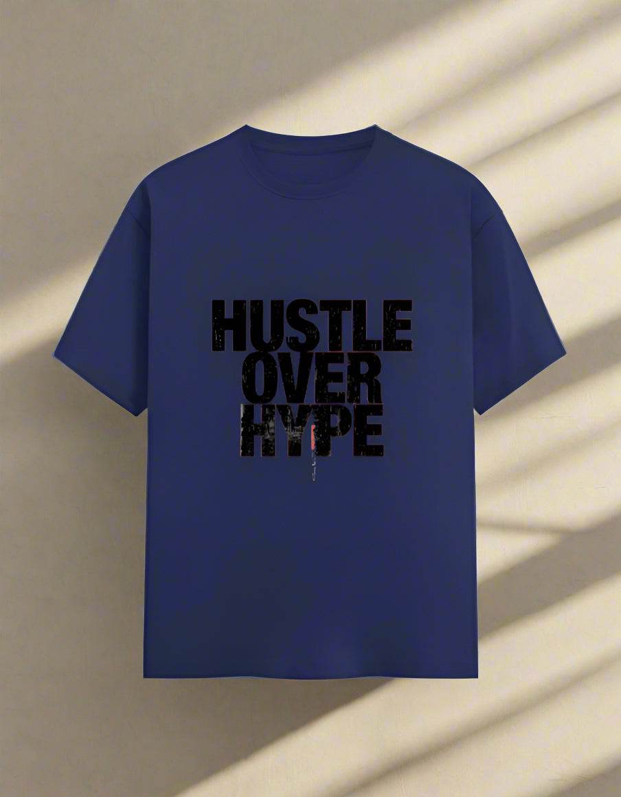 Hustle Over Hype – Unisex White Graphic T-Shirt - DROX