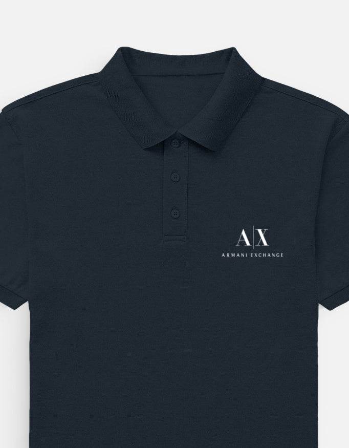 Armani Exchange Premium Black Polo – 220 GSM Cotton | Classy & Cool - DROX