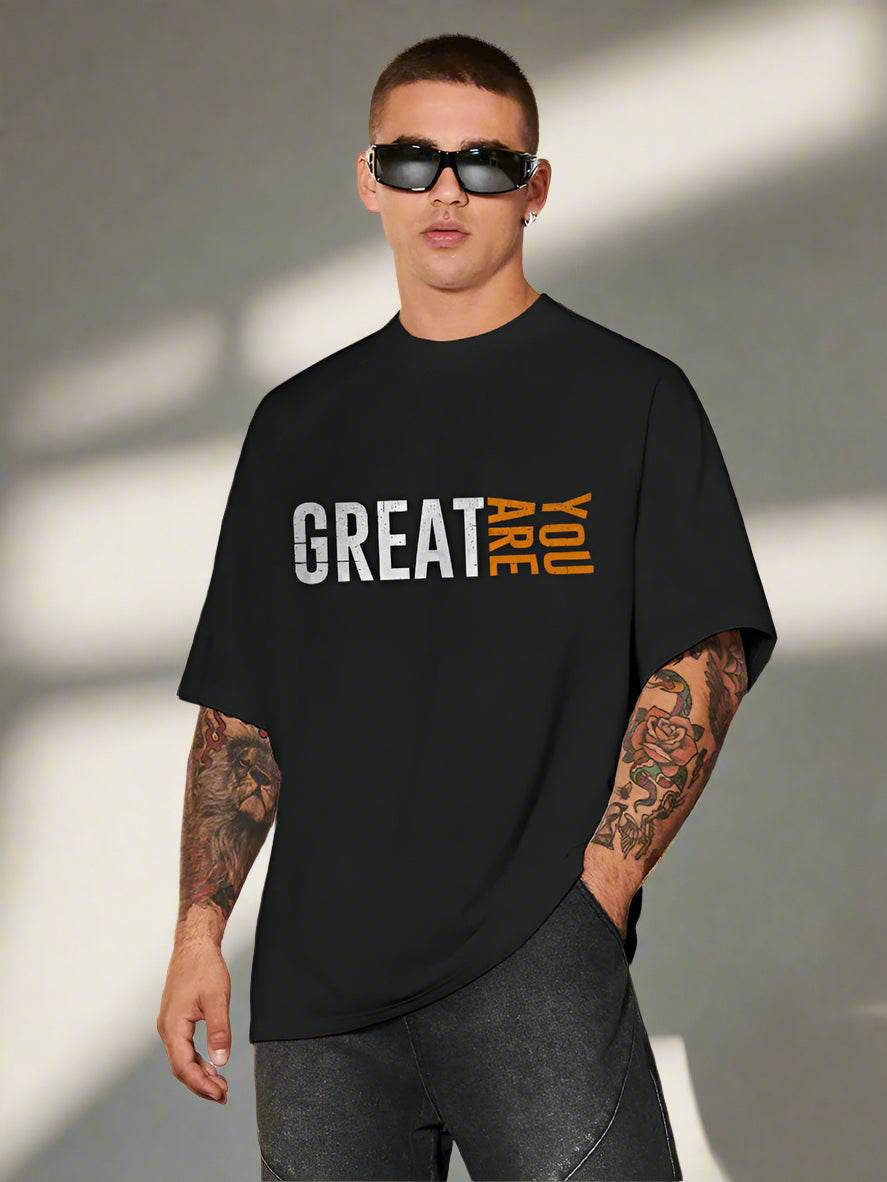 Urban Hustle “You Are Great / Downtown” Oversized T-Shirt – Unisex Streetwear by DROX - DROX