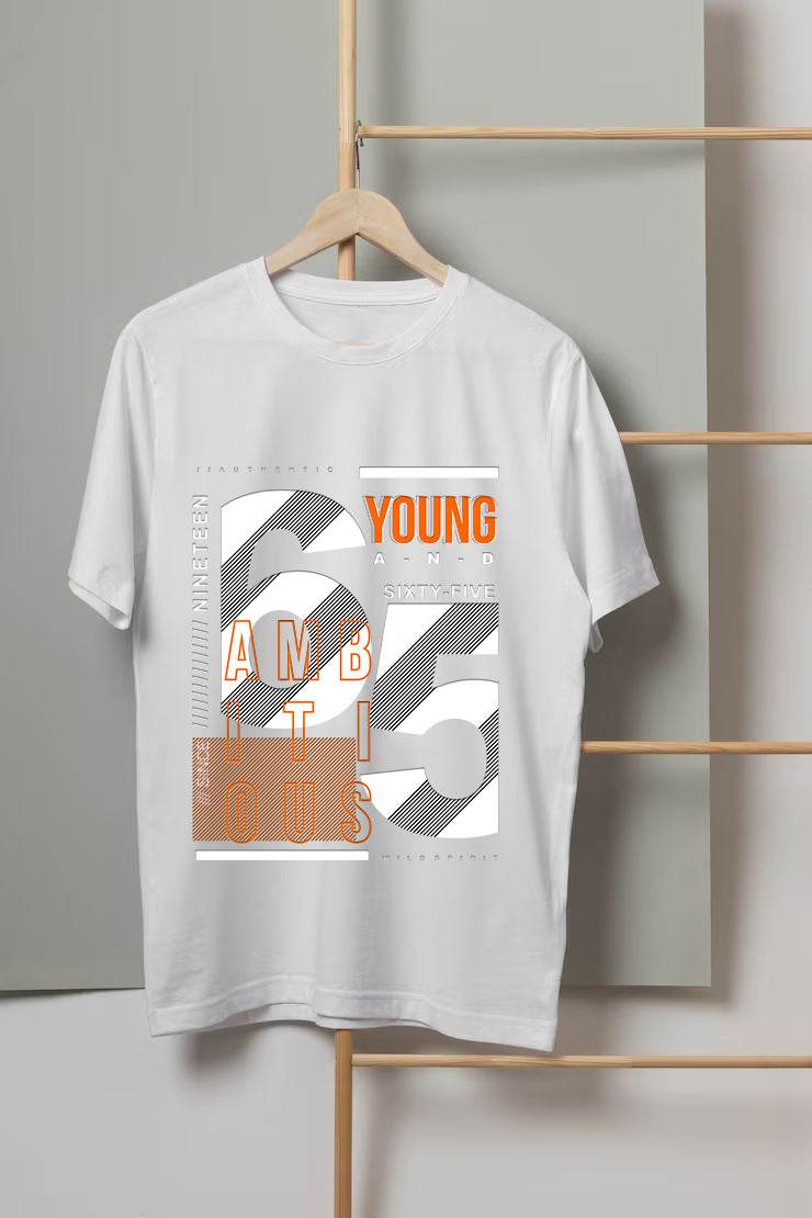 Young & Ambitious 65 Oversized T-Shirt – Urban Typography Drop | DROX - DROX