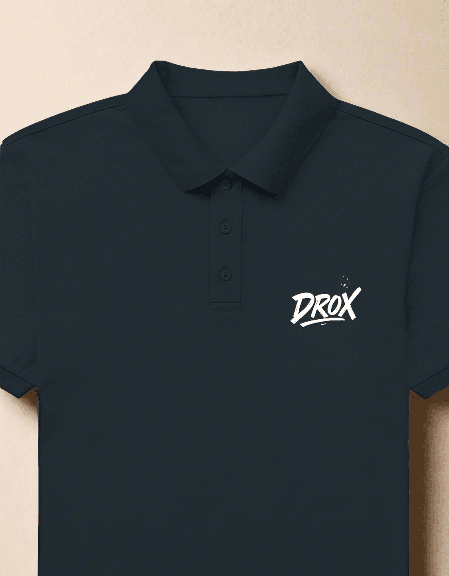 DROX Classic Black Polo Shirt – 100% Cotton Premium Fit | MP25 - DROX