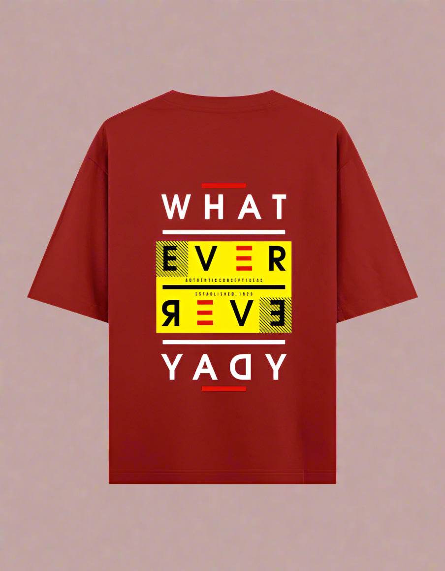 Oversized red streetwear t-shirt with graphic print by DROX