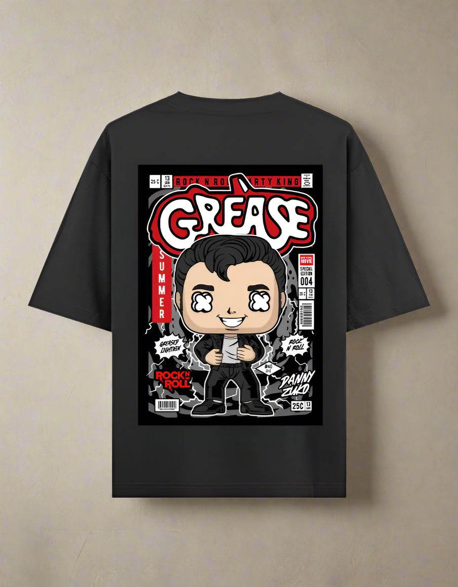 Oversized grey streetwear t-shirt with graphic print by DROX