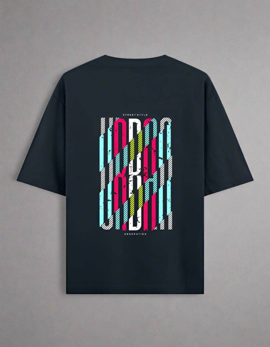 Oversized green streetwear t-shirt with graphic print by DROX