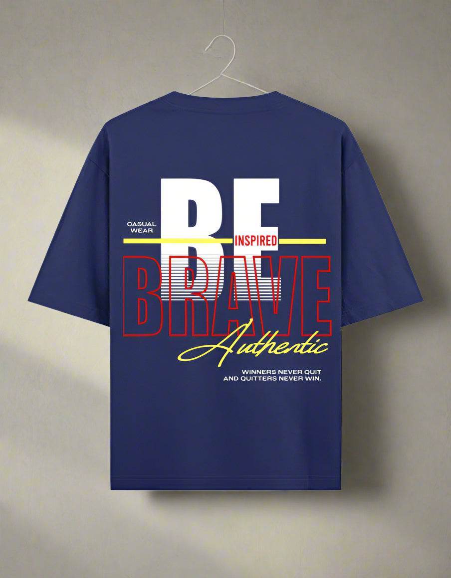 Oversized blue streetwear t-shirt with graphic print by DROX