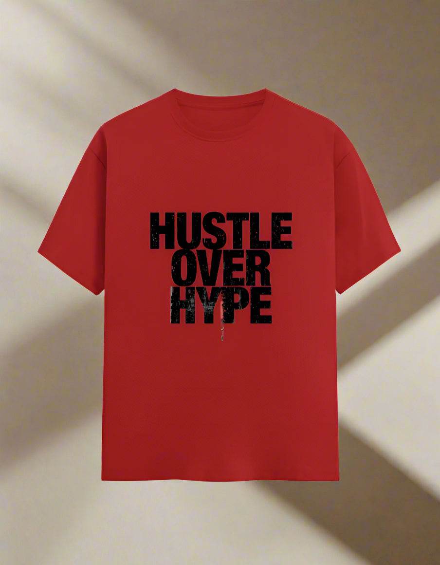 Hustle Over Hype – Unisex White Graphic T-Shirt - DROX
