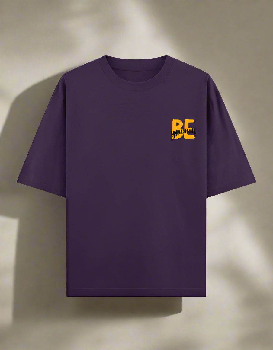 Oversized purple streetwear t-shirt with graphic print by DROX