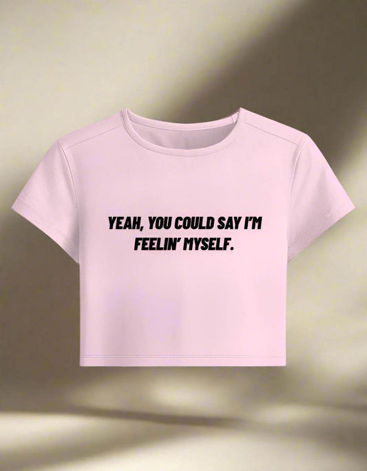 Feelin’ Myself – Lavender Cropped Baby Tee By Drox - DROX