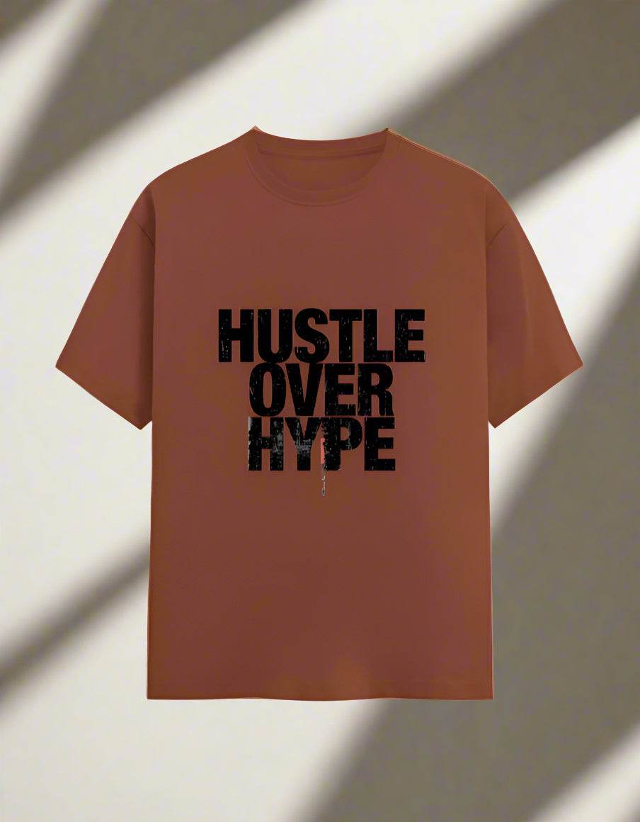 Hustle Over Hype – Unisex White Graphic T-Shirt - DROX