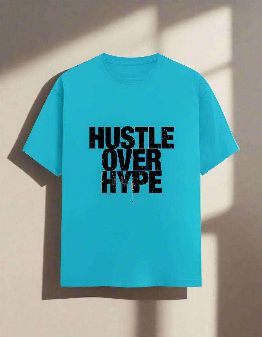 Hustle Over Hype – Unisex White Graphic T-Shirt - DROX