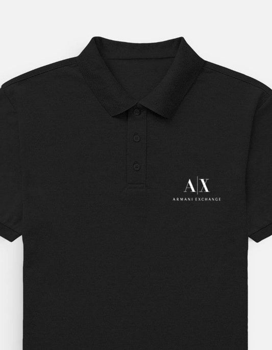 Armani Exchange Premium Black Polo – 220 GSM Cotton | Classy & Cool - DROX