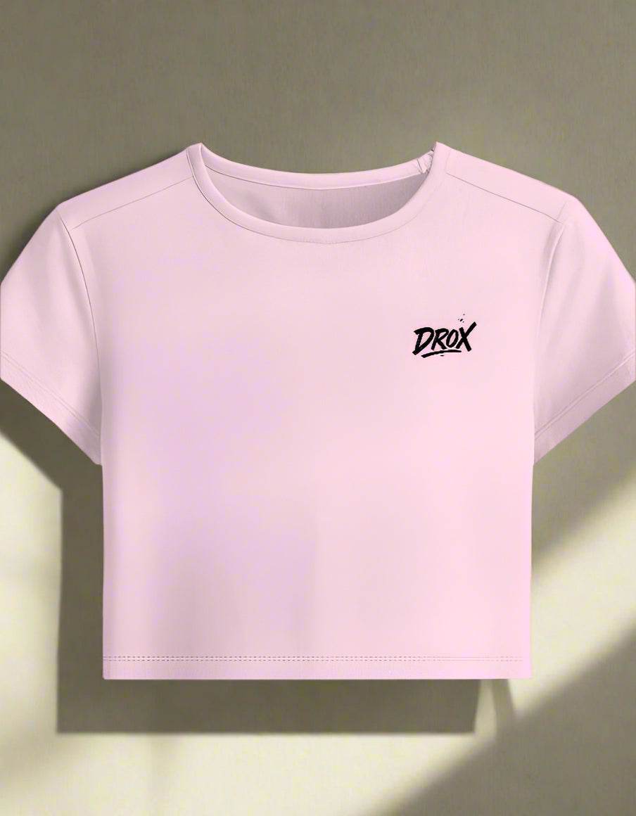 DROX Baby Tee – Soft Pink Cropped Fit - DROX