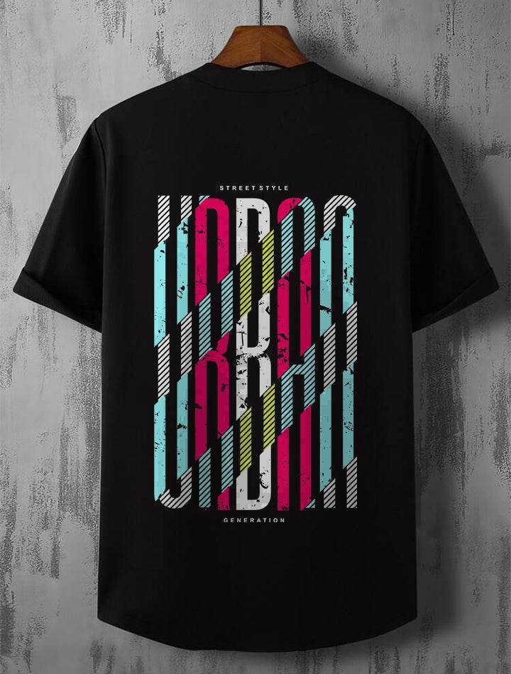 Oversized  black streetwear t-shirt with graphic print by DROX
