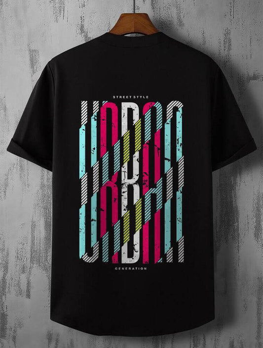 Oversized  black streetwear t-shirt with graphic print by DROX